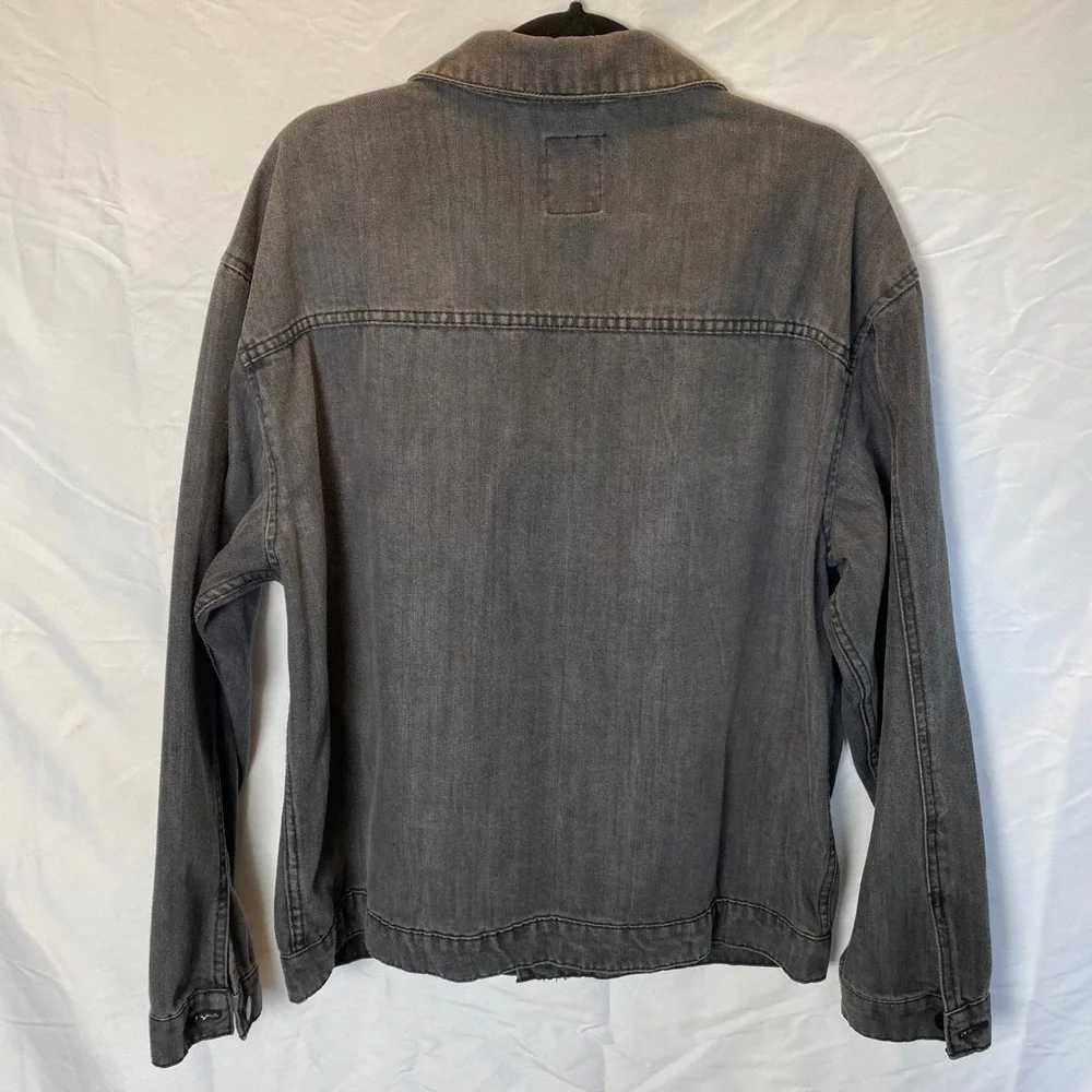 Original Use Men's Jean Jacket‎ Large Washed Black Denim Cotton Blend Casual